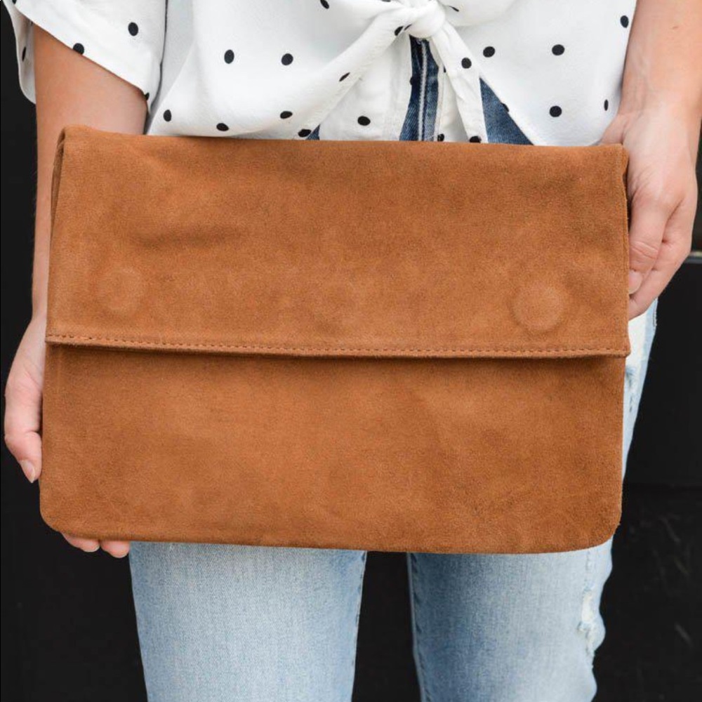 Moda Luxe Tan Clutch